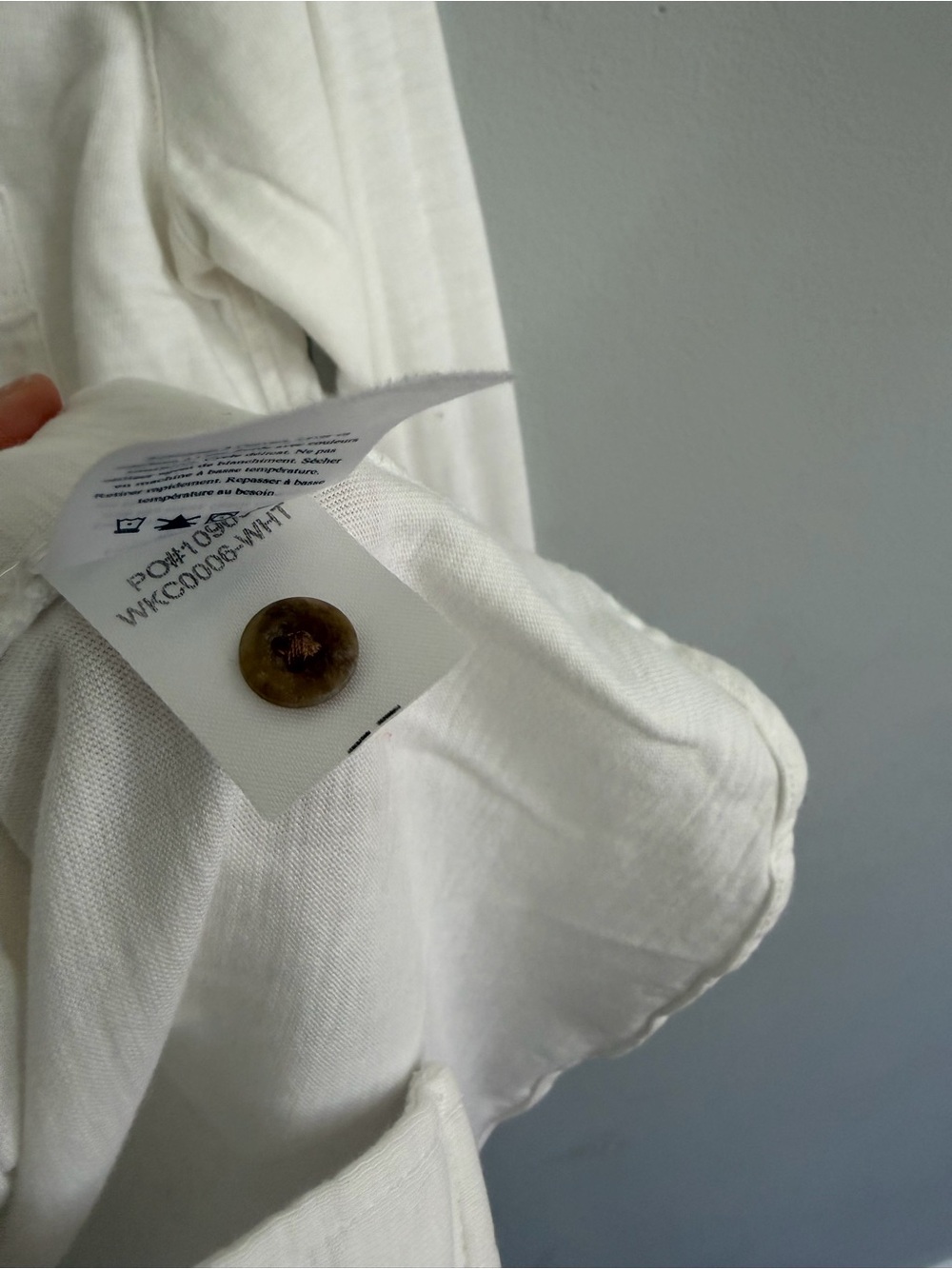Faherty Sunwashed Knit Shirt in Washed White 100% Organic Cotton XS - Picture 4 of 5